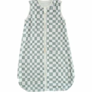 Sage Check Wearable Minky Blanket