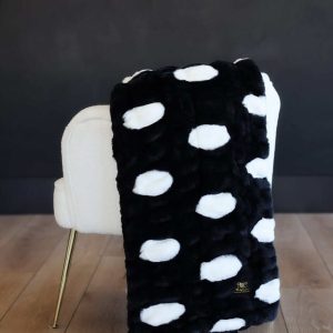Hugs Polka Dot Black Blanket