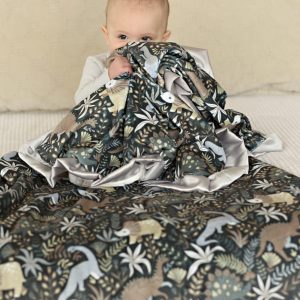 Little Dino - Gray Blanket