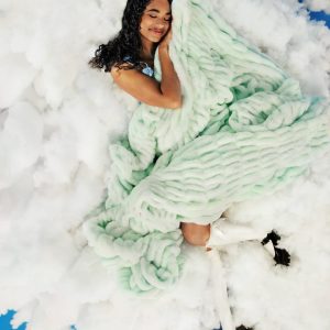 Hugs Light Aqua Serene Blanket