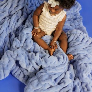 Hugs Light Caribbean Blue Blanket