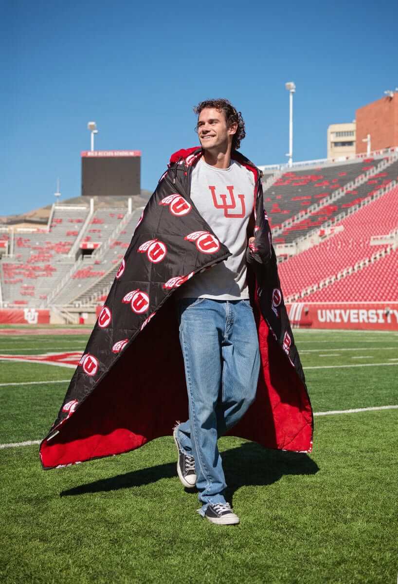 University of Utah Utes Hooded Stadium Everywhere Blanket - Image 2