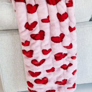 Hugs Heart Red Blanket