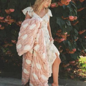Hugs Polka Dot Blush Blanket