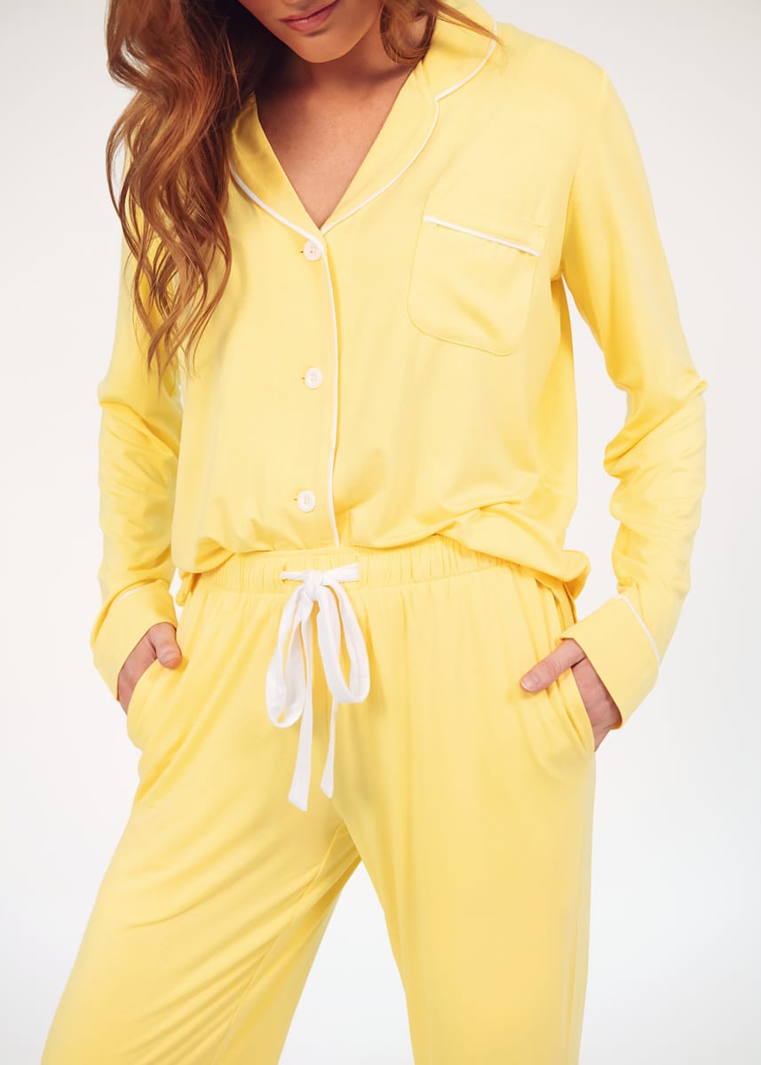 Women's Button Up Pant Set - Lemon Drop - Image 2