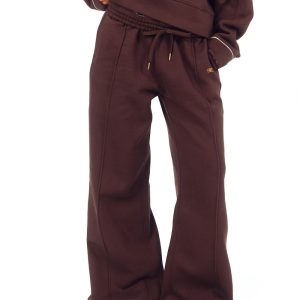 Women's Wide Leg Sweat Pant - Coffee