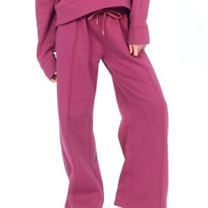 Women's Wide Leg Sweat Pant - Berry