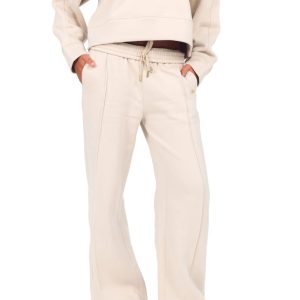 Women's Wide Leg Sweat Pant - Oatmeal
