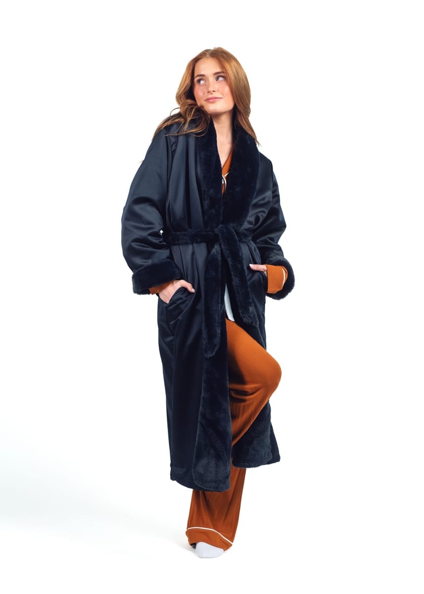 Satin Navy Robe - Image 5