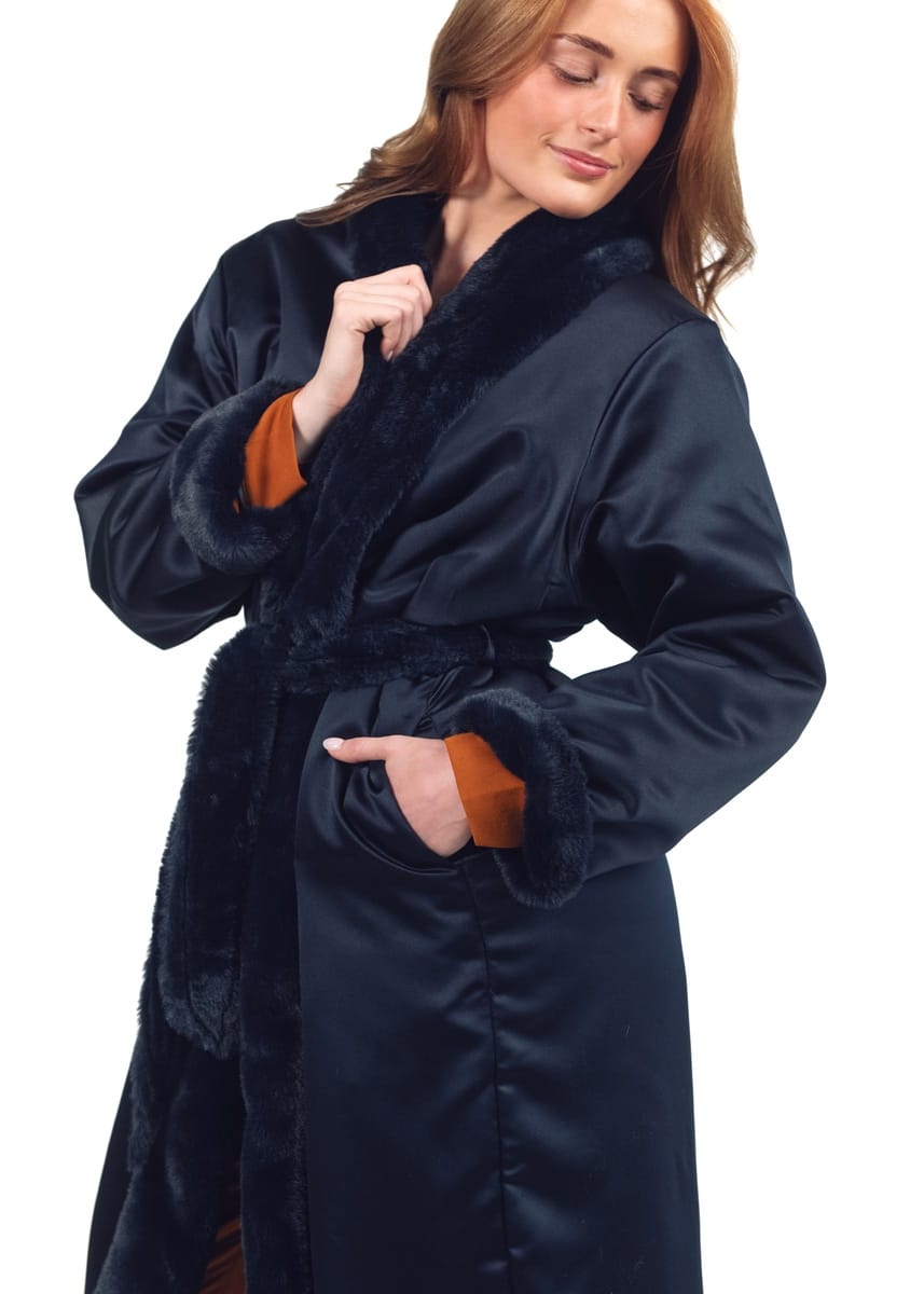 Satin Navy Robe - Image 2