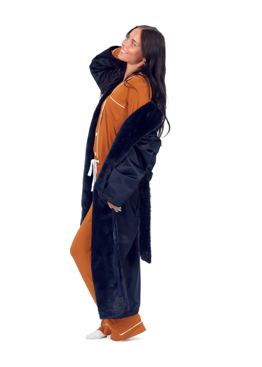 Satin Navy Robe - Image 4