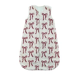 Red Ribbon Bows Wearable Minky Blanket