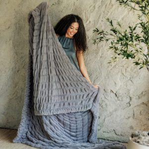 Hugs Light Frost Gray Blanket