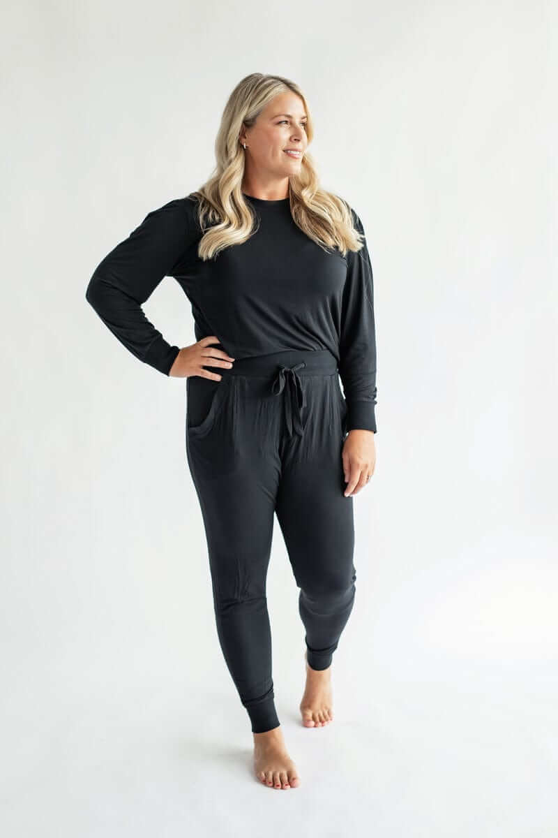 Women's Bamboo Pullover Set - Black - Image 2