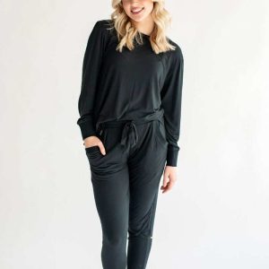 Women's Bamboo Pullover Set - Black