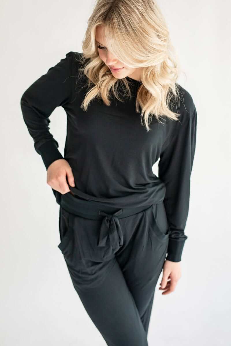 Women's Bamboo Pullover Set - Black - Image 3