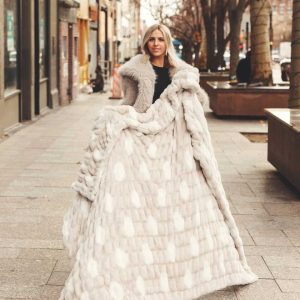 Hugs Polka Dot Toasted Marshmallow Blanket